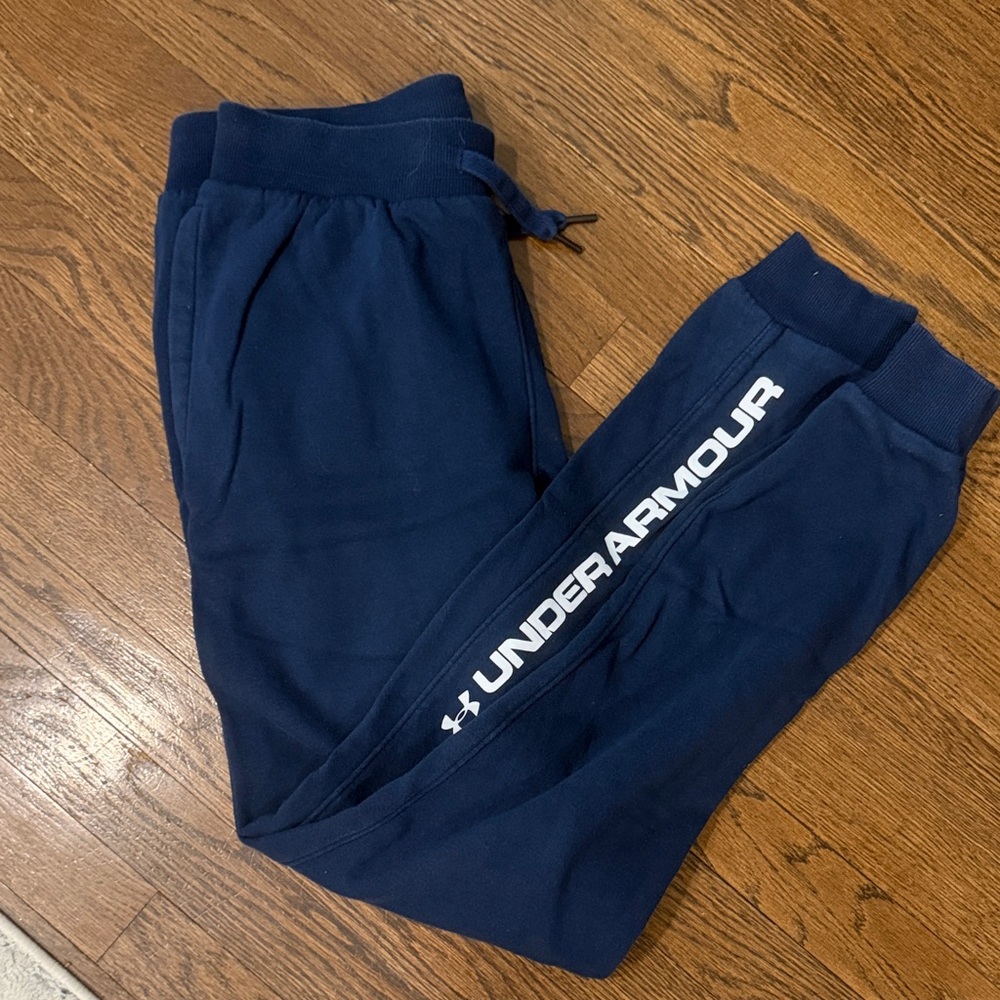 Under Armour Navy Joggers with White Logo